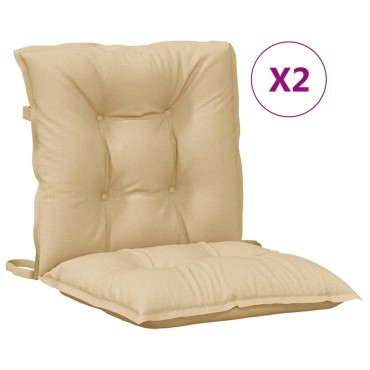 vidaXL Μαξιλάρια Καρέκλας με Πλάτη 2 τεμ. Μπεζ 100x50x7cm Ύφασμα
