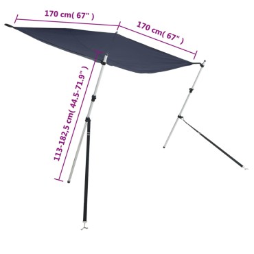 vidaXL Επέκταση Σκιάστρου Σχήμα Τ Μπλε 170x170x(115-183) εκ.