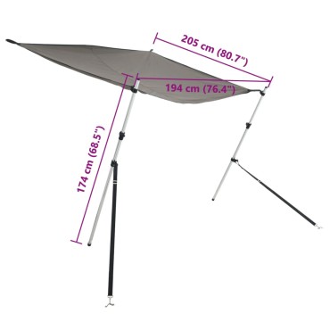 vidaXL Επέκταση Σκιάστρου Σχήμα Τ Ανθρακί 174x205x(115-194) εκ.