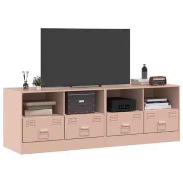 vidaXL Έπιπλα Τηλεόρασης 2 τεμ. Ροζ 67x39x44cm από Χάλυβα