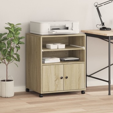 vidaXL Βάση Εκτυπωτή με Ρόδες Sonoma Δρυς 60x48x74 εκ.