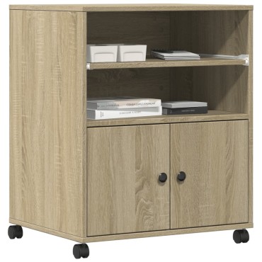 vidaXL Βάση Εκτυπωτή με Ρόδες Sonoma Δρυς 60x48x74 εκ.