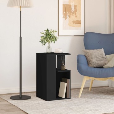 vidaXL Βοηθητικό Τραπέζι Μαύρο 35x35x60cm από Επεξεργασμένο Ξύλο