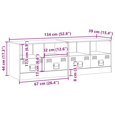 vidaXL Έπιπλα Τηλεόρασης 2 τεμ. Μαύρο 67x39x44cm από Χάλυβα