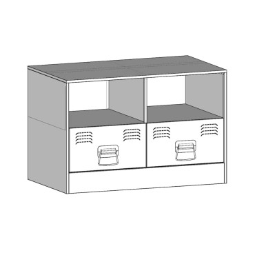 vidaXL Έπιπλα Τηλεόρασης 2 τεμ. Μαύρο 67x39x44cm από Χάλυβα
