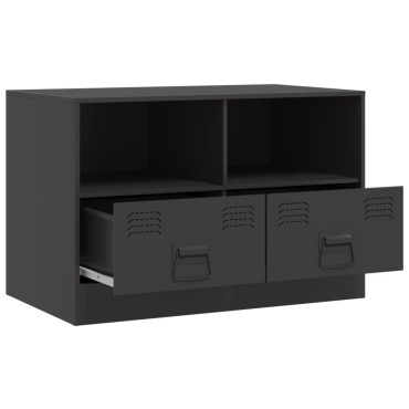 vidaXL Έπιπλα Τηλεόρασης 2 τεμ. Μαύρο 67x39x44cm από Χάλυβα