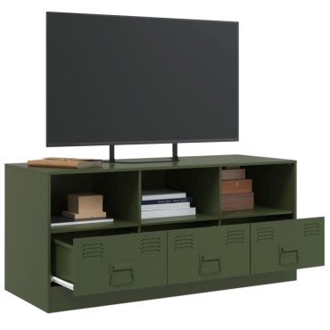 vidaXL Έπιπλο Τηλεόρασης Πράσινο Λαδί 99x39x44cm από Ατσάλι