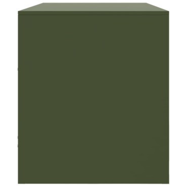 vidaXL Έπιπλο Τηλεόρασης Πράσινο Λαδί 99x39x44cm από Ατσάλι