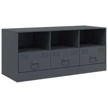 vidaXL Έπιπλο Τηλεόρασης Ανθρακί 99x39x44cm από Χάλυβα