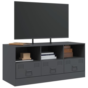 vidaXL Έπιπλο Τηλεόρασης Ανθρακί 99x39x44cm από Χάλυβα