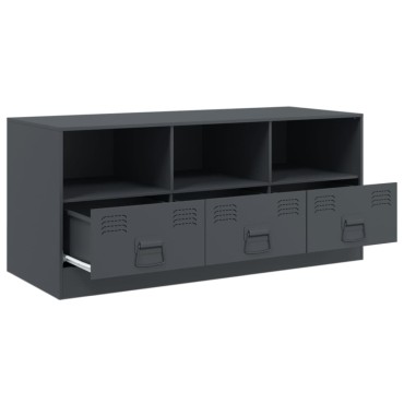 vidaXL Έπιπλο Τηλεόρασης Ανθρακί 99x39x44cm από Χάλυβα