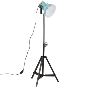 vidaXL Φωτιστικό Δαπέδου 25 W Αντικέ Μπλε 35x35x65/95 εκ. Ε27