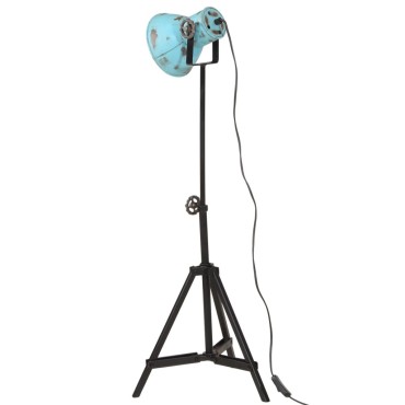 vidaXL Φωτιστικό Δαπέδου 25 W Αντικέ Μπλε 35x35x65/95 εκ. Ε27