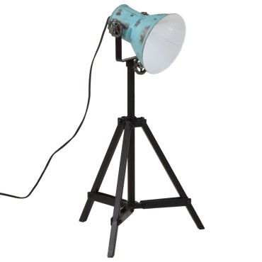 vidaXL Φωτιστικό Δαπέδου 25 W Αντικέ Μπλε 35x35x65/95 εκ. Ε27