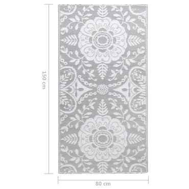 vidaXL Χαλί εξωτερικού χώρου ARAKIL ανοιχτό γκρι 80x150 cm PP