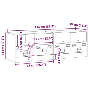 vidaXL Έπιπλα Τηλεόρασης 2 τεμ. Ανθρακί 67x39x44cm από Χάλυβα