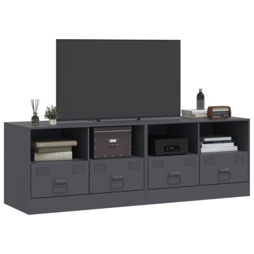 vidaXL Έπιπλα Τηλεόρασης 2 τεμ. Ανθρακί 67x39x44cm από Χάλυβα