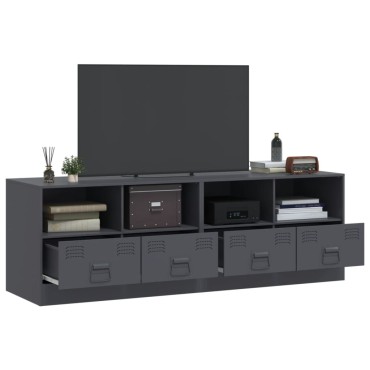 vidaXL Έπιπλα Τηλεόρασης 2 τεμ. Ανθρακί 67x39x44cm από Χάλυβα