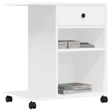 vidaXL Βάση Εκτυπωτή με Ρόδες Λευκή 60x40x68,5 εκ.