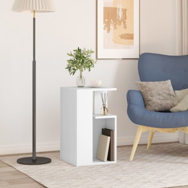 vidaXL Τραπέζι Βοηθητικό Λευκό 35x35x60cm από Επεξεργασμένο Ξύλο 1 τεμ.