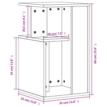 vidaXL Τραπέζι Βοηθητικό Λευκό 35x35x60cm από Επεξεργασμένο Ξύλο 1 τεμ.
