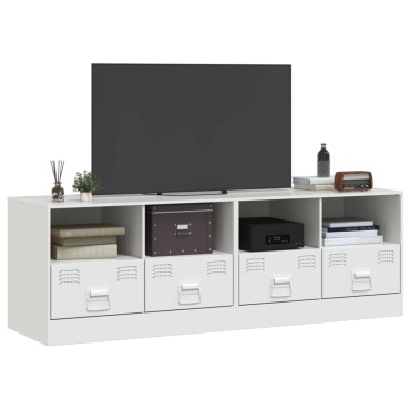 vidaXL Έπιπλα Τηλεόρασης 2 τεμ. Λευκό 67x39x44cm από Χάλυβα