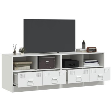 vidaXL Έπιπλα Τηλεόρασης 2 τεμ. Λευκό 67x39x44cm από Χάλυβα