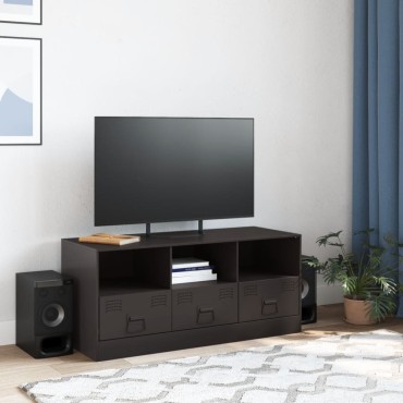 vidaXL Έπιπλο Τηλεόρασης Μαύρο 99x39x44cm από Ατσάλι