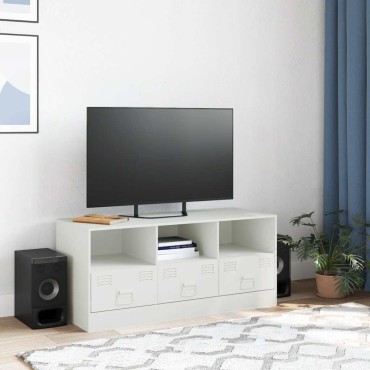 vidaXL Έπιπλο Τηλεόρασης Λευκό 99x39x44cm από Ατσάλι