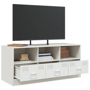 vidaXL Έπιπλο Τηλεόρασης Λευκό 99x39x44cm από Ατσάλι
