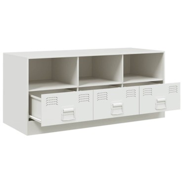 vidaXL Έπιπλο Τηλεόρασης Λευκό 99x39x44cm από Ατσάλι