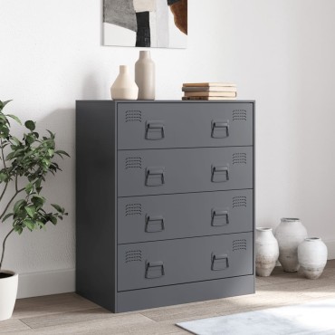 vidaXL Μπουφές Ανθρακί 67x39x83cm από Ατσάλι 1 τεμ.
