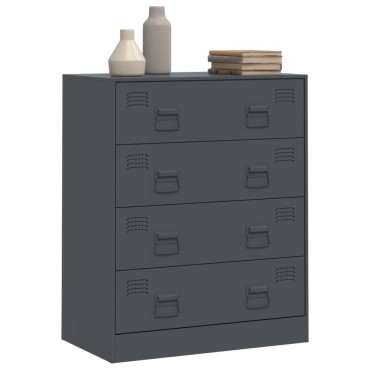 vidaXL Μπουφές Ανθρακί 67x39x83cm από Ατσάλι 1 τεμ.