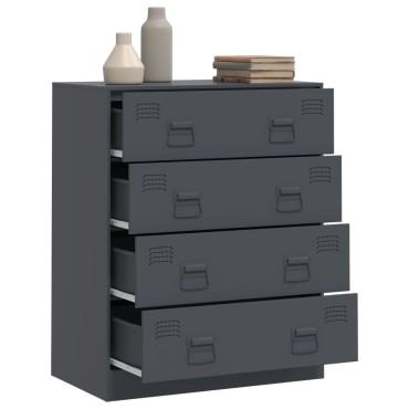 vidaXL Μπουφές Ανθρακί 67x39x83cm από Ατσάλι 1 τεμ.