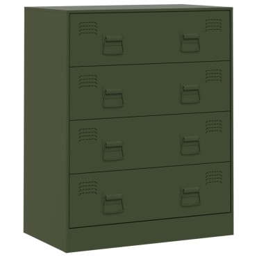 vidaXL Ντουλάπι Πράσινο Λαδί 67x39x83cm από Ατσάλι 1 τεμ.