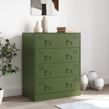 vidaXL Ντουλάπι Πράσινο Λαδί 67x39x83cm από Ατσάλι 1 τεμ.