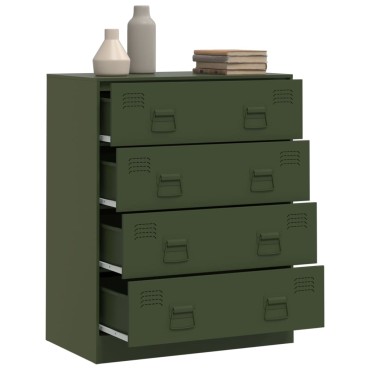 vidaXL Ντουλάπι Πράσινο Λαδί 67x39x83cm από Ατσάλι 1 τεμ.