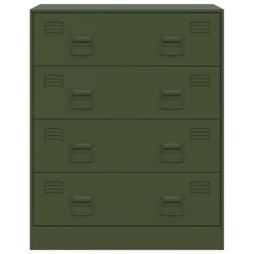 vidaXL Ντουλάπι Πράσινο Λαδί 67x39x83cm από Ατσάλι 1 τεμ.