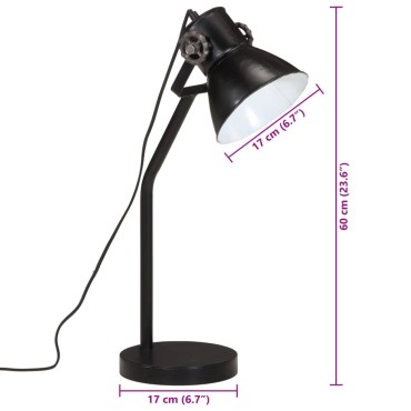 vidaXL Φωτιστικό Γραφείου 25 W Μαύρο 17x17x60 εκ. Ε27