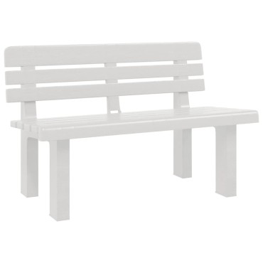 vidaXL Παγκάκι Κήπου Λευκό 110x52x71cm από Πολυπροπυλένιο 1 τεμ.