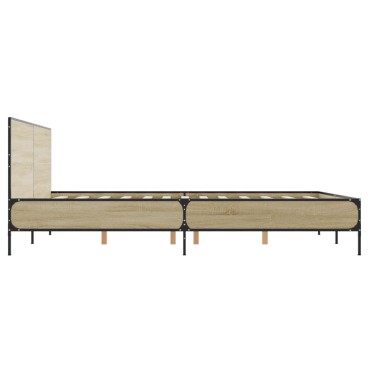 vidaXL Πλαίσιο Κρεβατιού Sonoma Δρυς 160x200 εκ. Επεξ. Ξύλο & Μέταλλο
