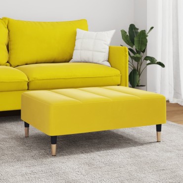 vidaXL Σκαμπό/Υποπόδιο Κίτρινο 77x55x31cm Βελούδινο 1 τεμ.