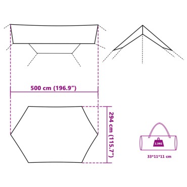 vidaXL Μουσαμάς Κάμπινγκ Αδιάβροχος Μπλε 500x294 εκ.