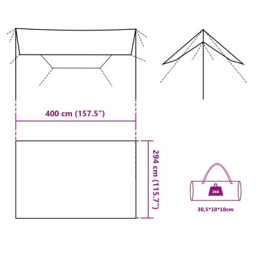 vidaXL Μουσαμάς Κάμπινγκ Αδιάβροχος Μπλε 400x294 εκ.
