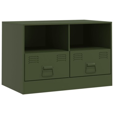 vidaXL Έπιπλο Τηλεόρασης Πράσινο Λαδί 67x39x44cm από Ατσάλι