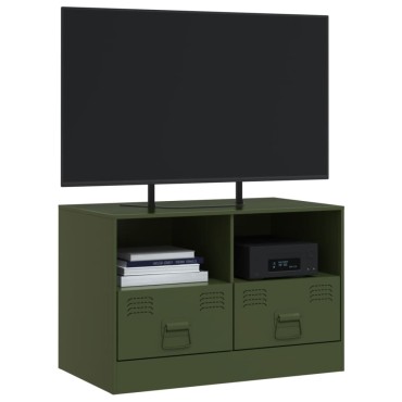 vidaXL Έπιπλο Τηλεόρασης Πράσινο Λαδί 67x39x44cm από Ατσάλι