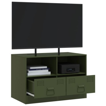 vidaXL Έπιπλο Τηλεόρασης Πράσινο Λαδί 67x39x44cm από Ατσάλι