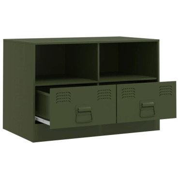 vidaXL Έπιπλο Τηλεόρασης Πράσινο Λαδί 67x39x44cm από Ατσάλι