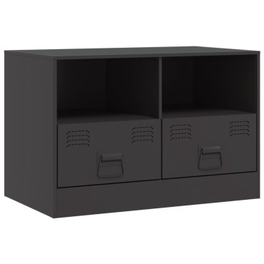 vidaXL Έπιπλο Τηλεόρασης Μαύρο 67x39x44cm από Χάλυβα