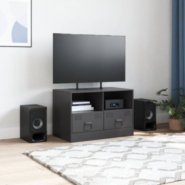 vidaXL Έπιπλο Τηλεόρασης Μαύρο 67x39x44cm από Χάλυβα